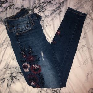 Aeropostale Flower Embroidered Jeans